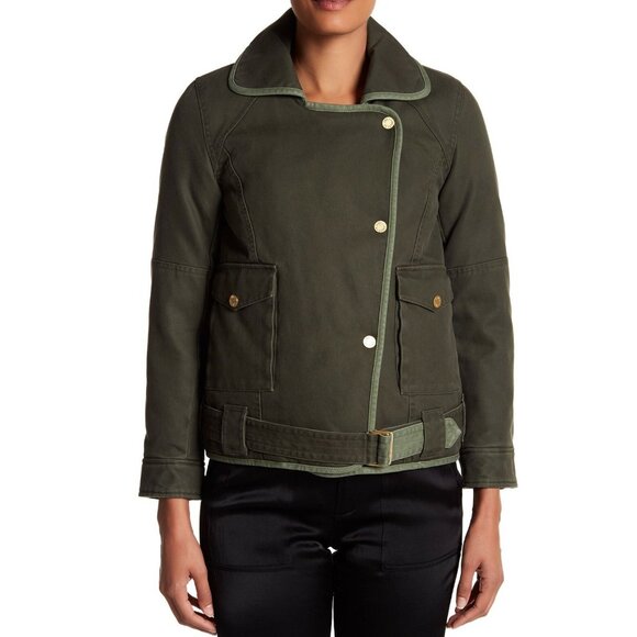 $550 ZADIG AND VOLTAIRE KAWA MOTO BOMBER Jacket Military Coat Warm Winter S - Picture 4 of 11